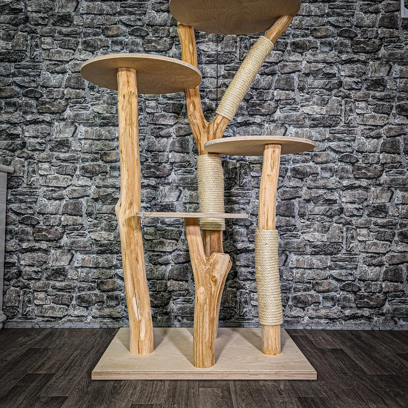 Naturkratzbaum 2908 Kratzbaum Natur Holz Design 176 cm hoch Katzenbaum