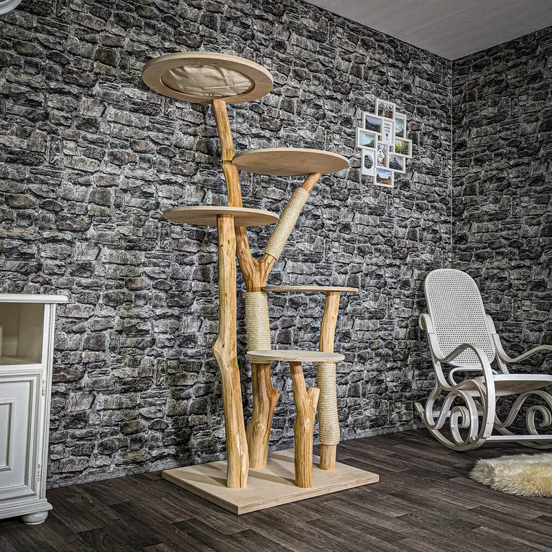 Naturkratzbaum 2908 Kratzbaum Natur Holz Design 176 cm hoch Katzenbaum