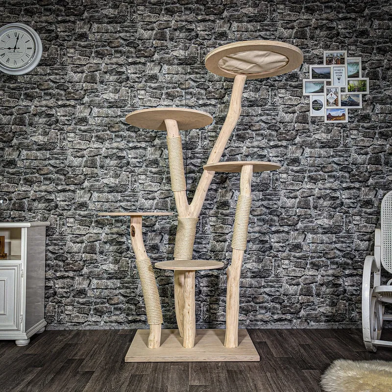 Naturkratzbaum 175 cm hoch Kratzbaum Natur Holz Design 2907 Katzenbaum