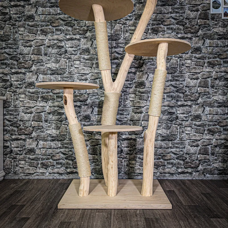 Naturkratzbaum 175 cm hoch Kratzbaum Natur Holz Design 2907 Katzenbaum