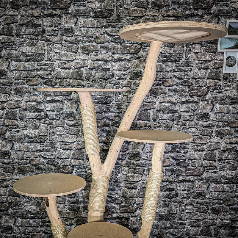 Naturkratzbaum 175 cm hoch Kratzbaum Natur Holz Design 2907 Katzenbaum