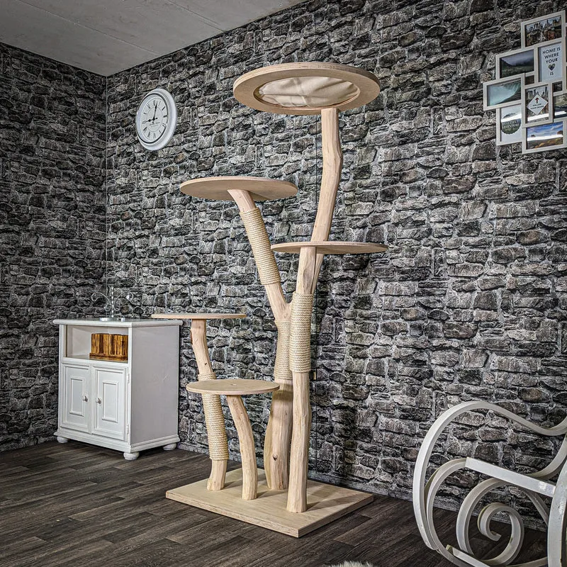 Naturkratzbaum 175 cm hoch Kratzbaum Natur Holz Design 2907 Katzenbaum