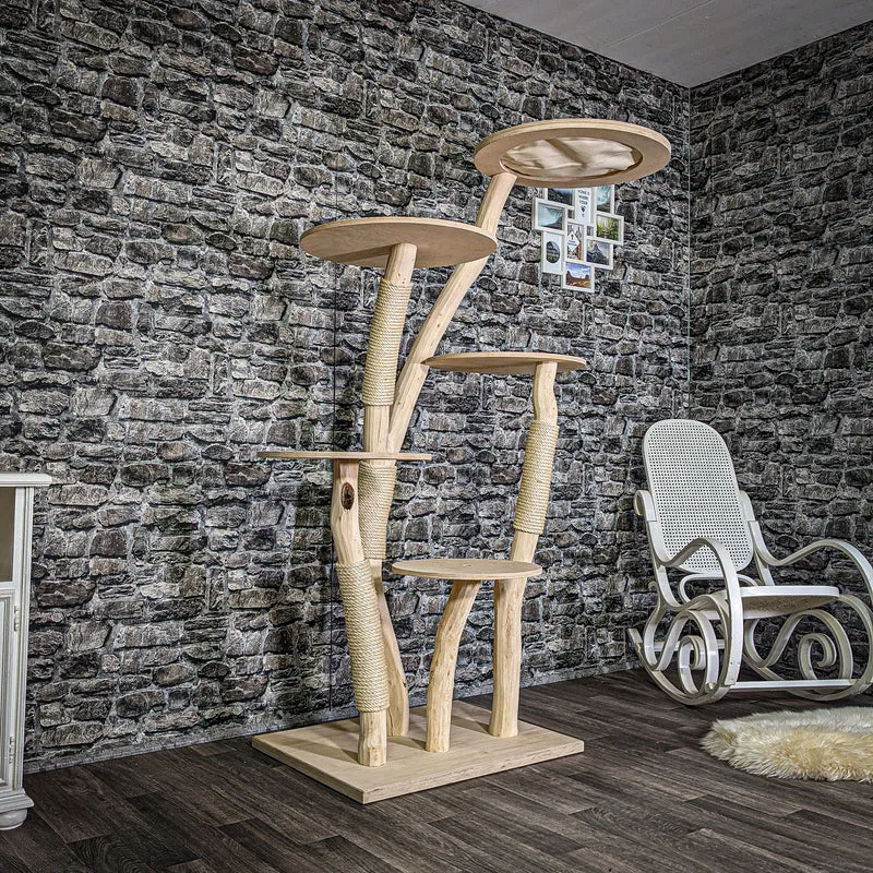 Naturkratzbaum 175 cm hoch Kratzbaum Natur Holz Design 2907 Katzenbaum