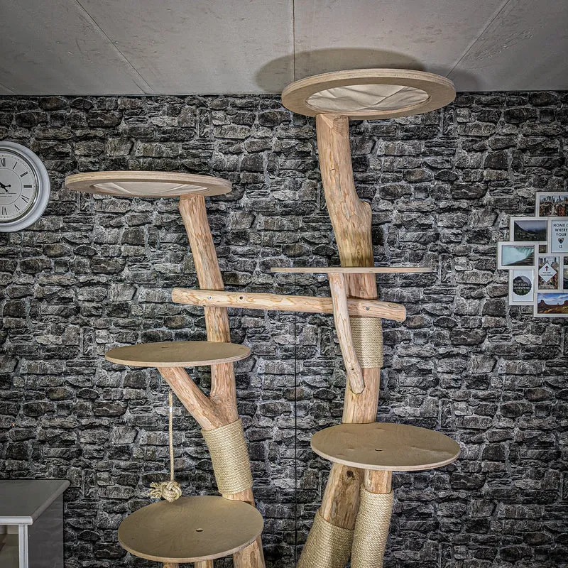 Naturkratzbaum 2906 Kratzbaum Natur Holz Design 233 cm hoch Katzenbaum