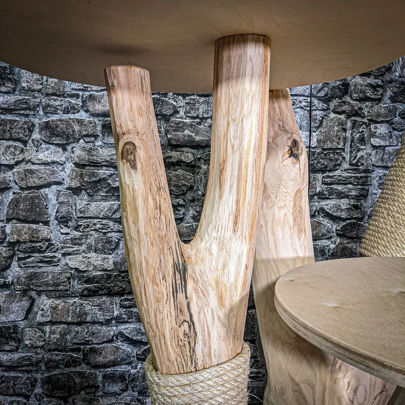Naturkratzbaum 2906 Kratzbaum Natur Holz Design 233 cm hoch Katzenbaum