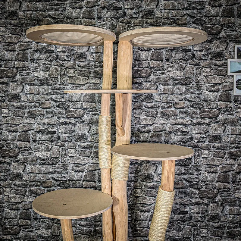 Naturkratzbaum 195 cm hoch Kratzbaum Natur Holz Design 2905 Katzenbaum