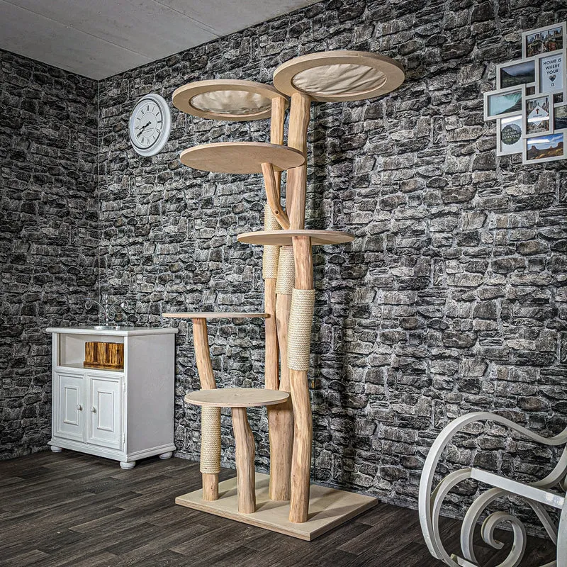 Naturkratzbaum 195 cm hoch Kratzbaum Natur Holz Design 2905 Katzenbaum