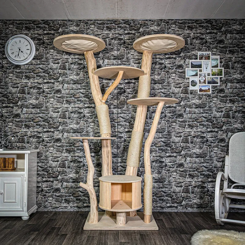 Naturkratzbaum 202 cm hoch Kratzbaum Natur Holz Design 2904 Katzenbaum