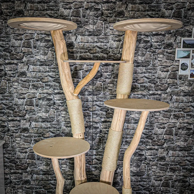 Naturkratzbaum 202 cm hoch Kratzbaum Natur Holz Design 2904 Katzenbaum