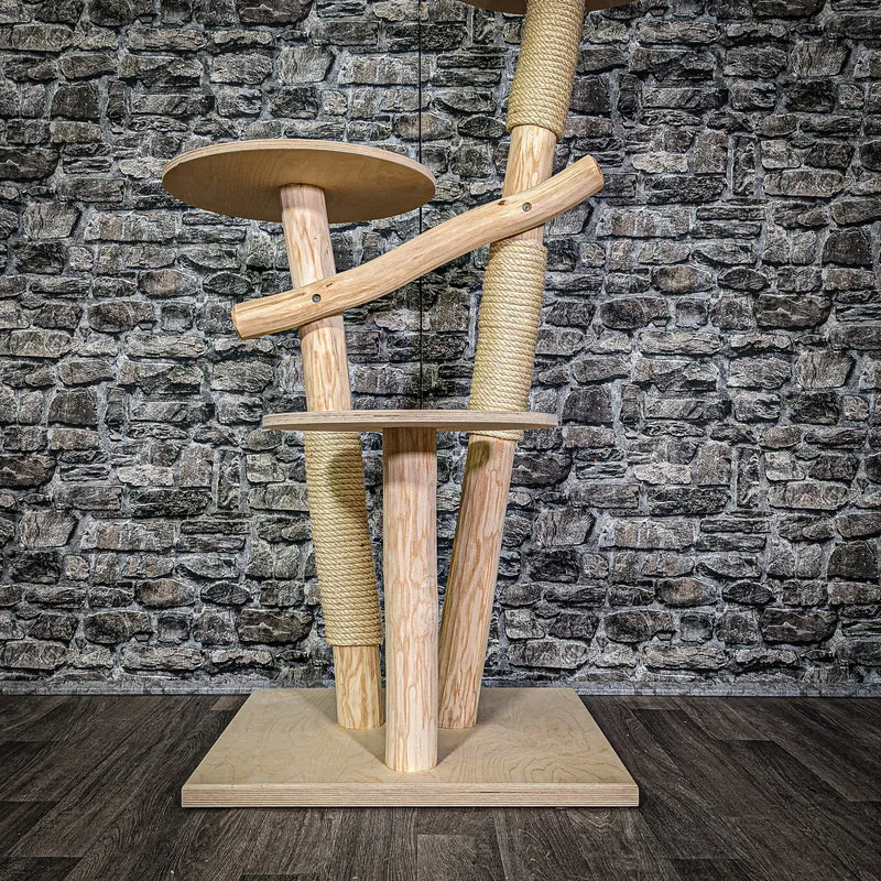 Naturkratzbaum 133 cm hoch Kratzbaum Natur Holz Design 2903 Katzenbaum