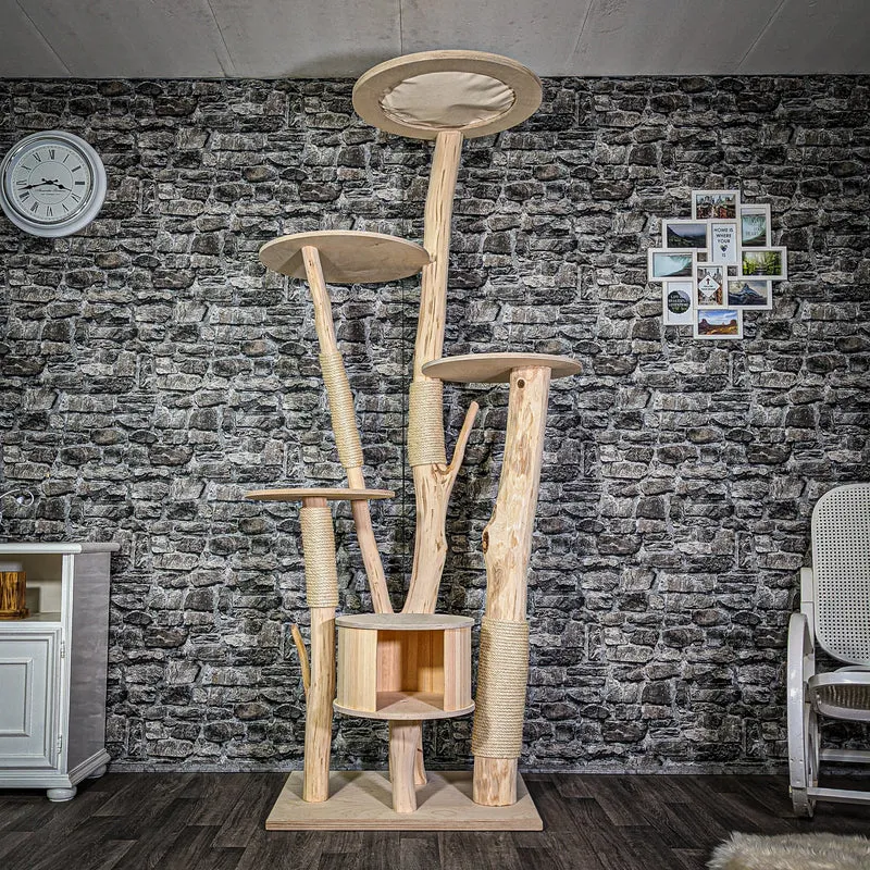 Naturkratzbaum 215 cm hoch Kratzbaum Natur Holz Design 2901 Katzenbaum