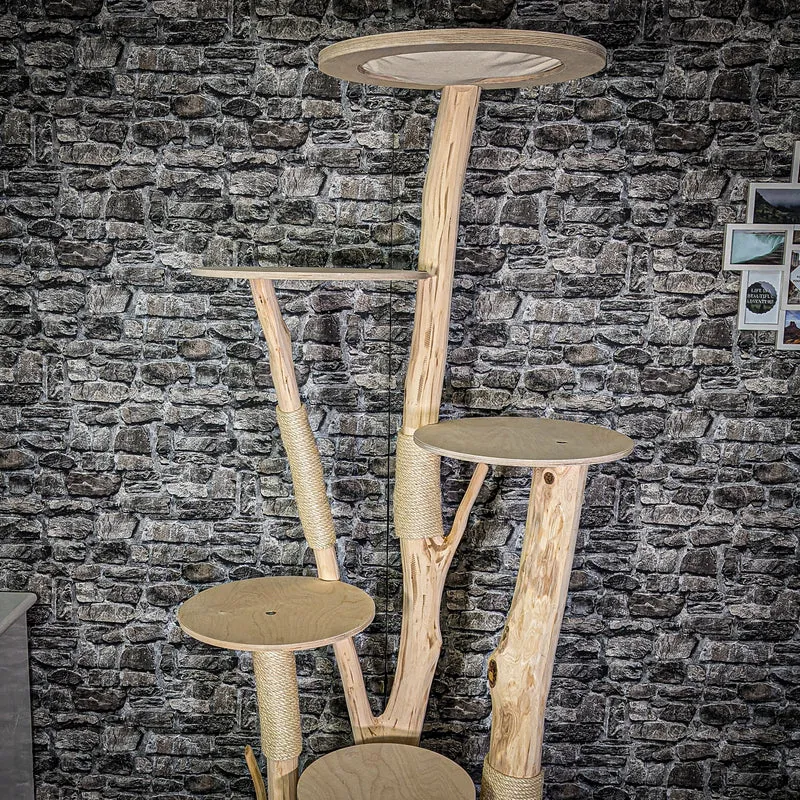 Naturkratzbaum 215 cm hoch Kratzbaum Natur Holz Design 2901 Katzenbaum