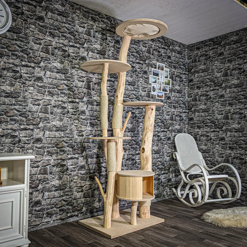 Naturkratzbaum 215 cm hoch Kratzbaum Natur Holz Design 2901 Katzenbaum