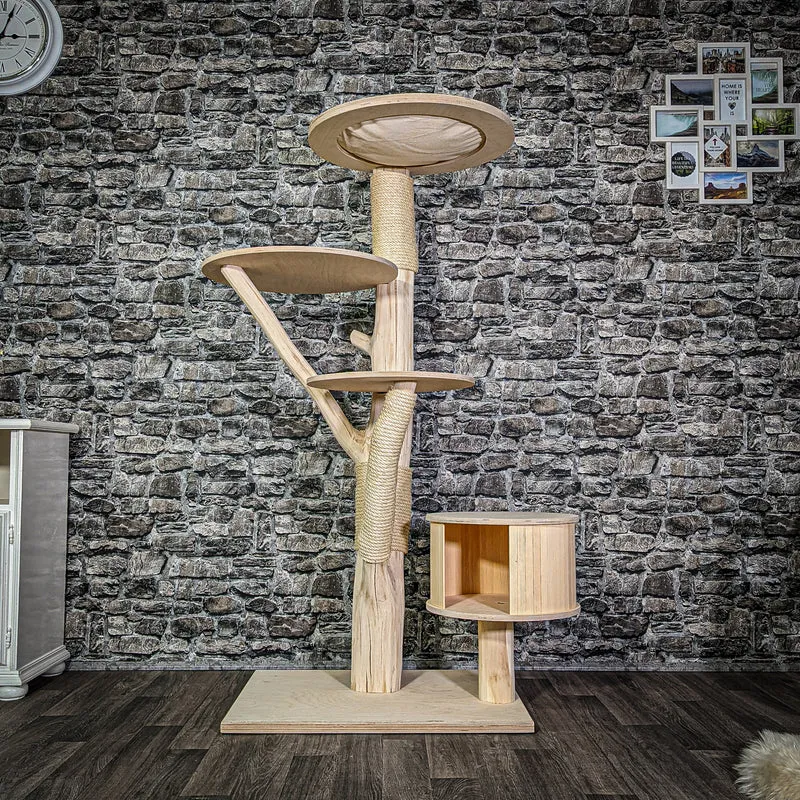 Naturkratzbaum 157 cm hoch Kratzbaum Natur Holz Design 2899 Katzenbaum