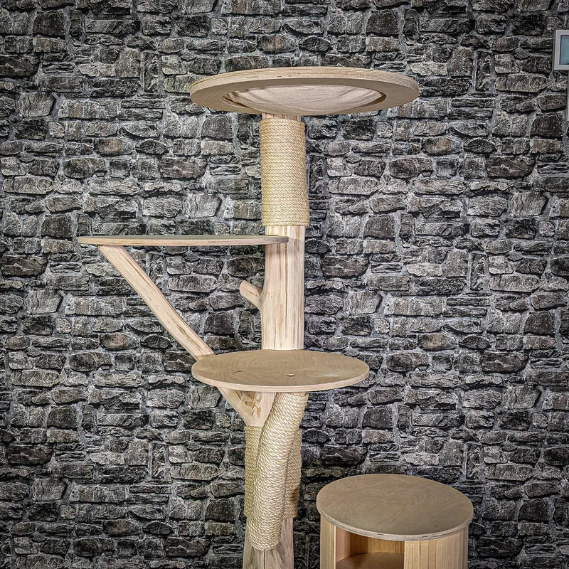 Naturkratzbaum 157 cm hoch Kratzbaum Natur Holz Design 2899 Katzenbaum