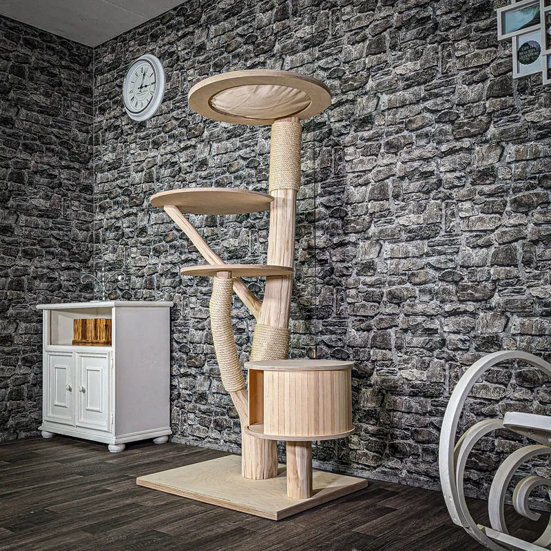 Naturkratzbaum 157 cm hoch Kratzbaum Natur Holz Design 2899 Katzenbaum