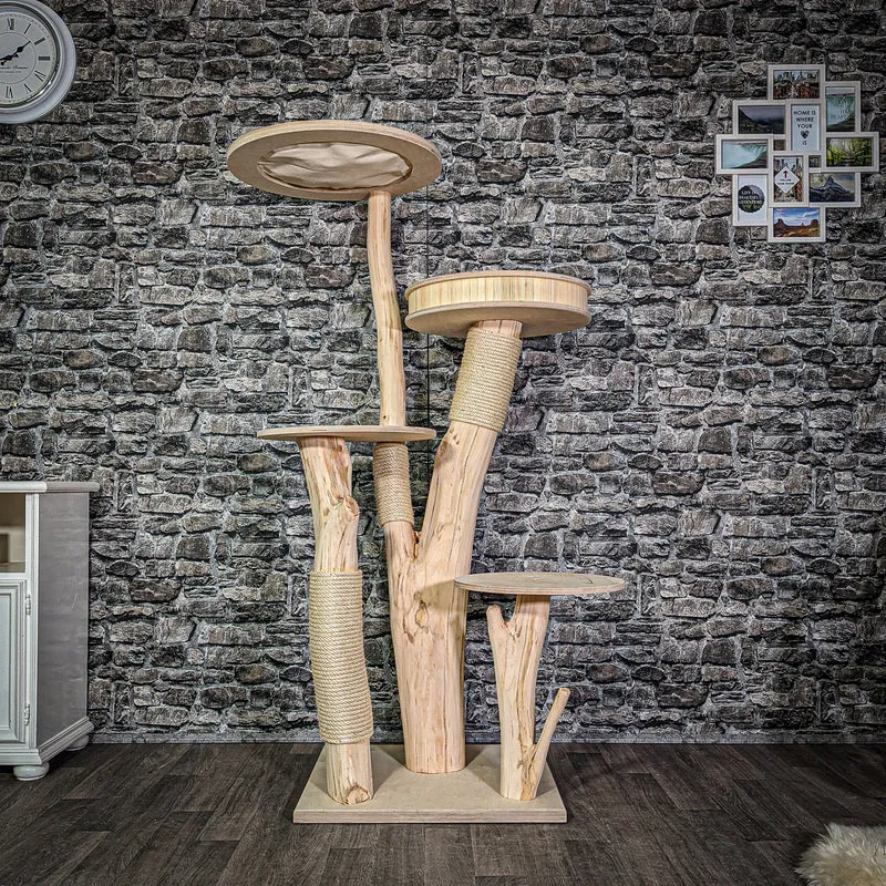 Naturkratzbaum 2898 Kratzbaum Natur Holz Design 166 cm hoch Katzenbaum