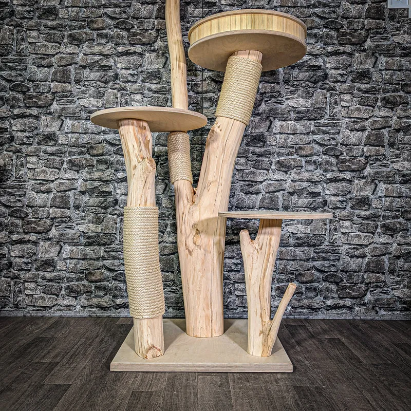 Naturkratzbaum 2898 Kratzbaum Natur Holz Design 166 cm hoch Katzenbaum
