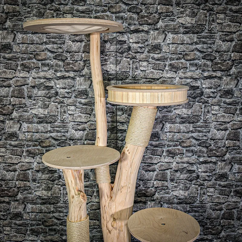 Naturkratzbaum 2898 Kratzbaum Natur Holz Design 166 cm hoch Katzenbaum