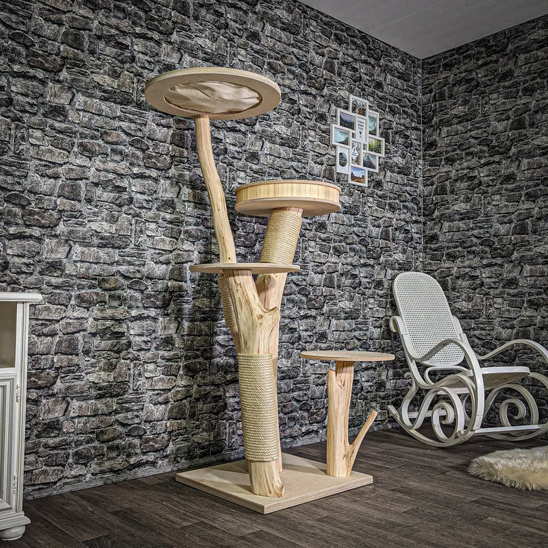Naturkratzbaum 2898 Kratzbaum Natur Holz Design 166 cm hoch Katzenbaum