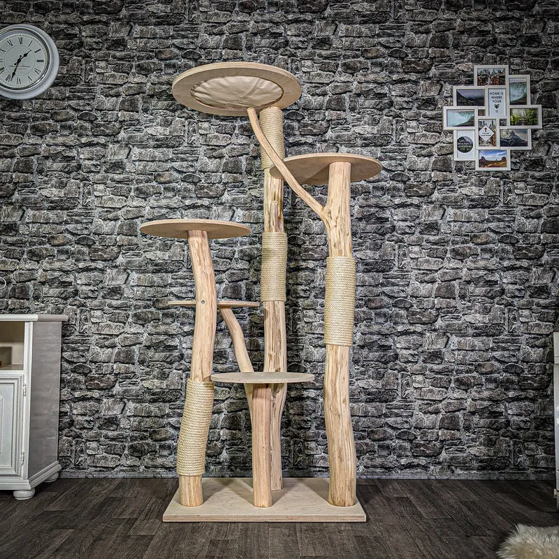 Naturkratzbaum 180 cm hoch Kratzbaum Natur Holz Design 2897 Katzenbaum