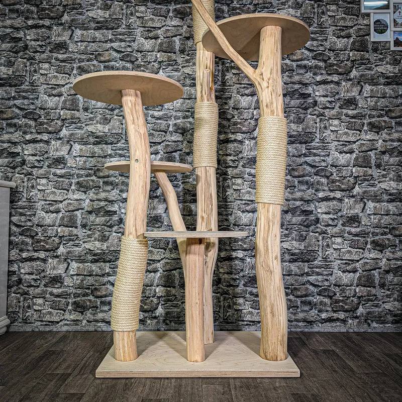 Naturkratzbaum 180 cm hoch Kratzbaum Natur Holz Design 2897 Katzenbaum