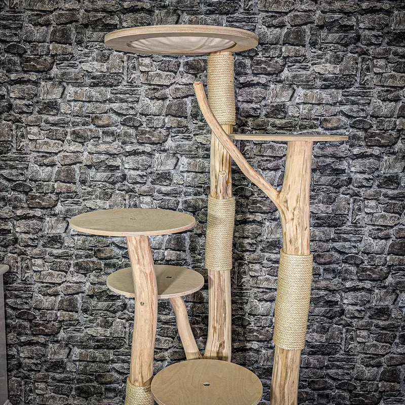 Naturkratzbaum 180 cm hoch Kratzbaum Natur Holz Design 2897 Katzenbaum