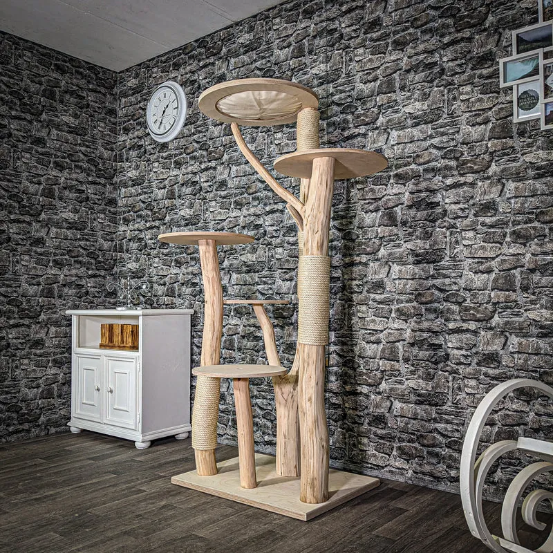 Naturkratzbaum 180 cm hoch Kratzbaum Natur Holz Design 2897 Katzenbaum