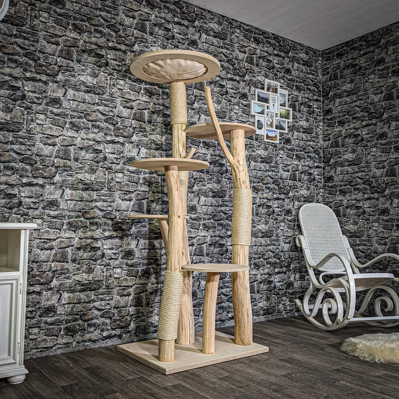 Naturkratzbaum 180 cm hoch Kratzbaum Natur Holz Design 2897 Katzenbaum