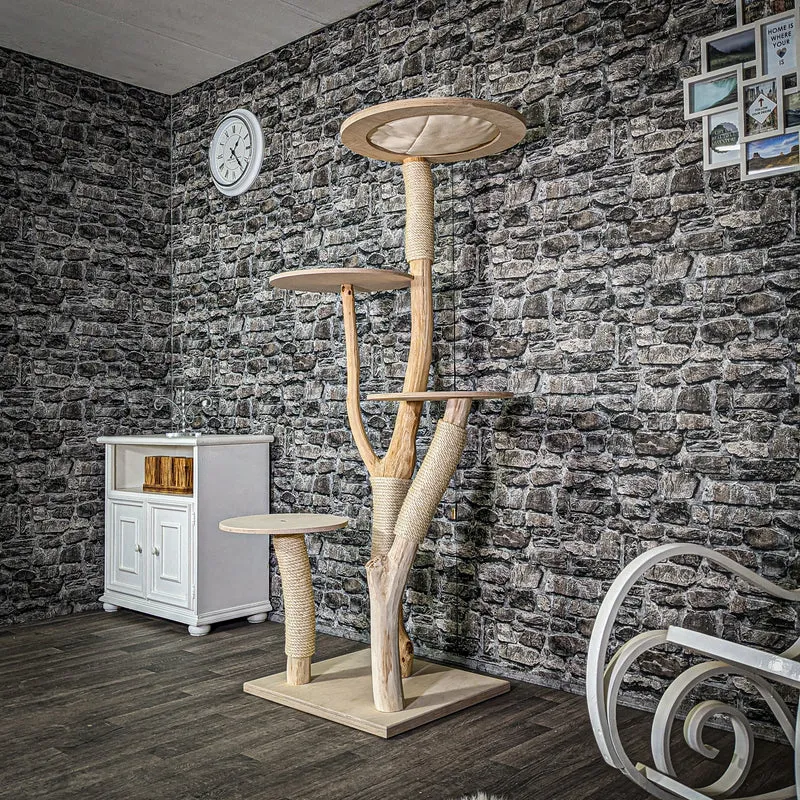 Naturkratzbaum 177 cm hoch Kratzbaum Natur Holz Design 2896 Katzenbaum