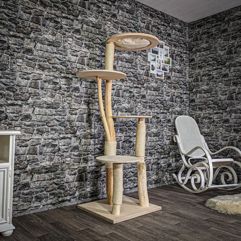 Naturkratzbaum 177 cm hoch Kratzbaum Natur Holz Design 2896 Katzenbaum