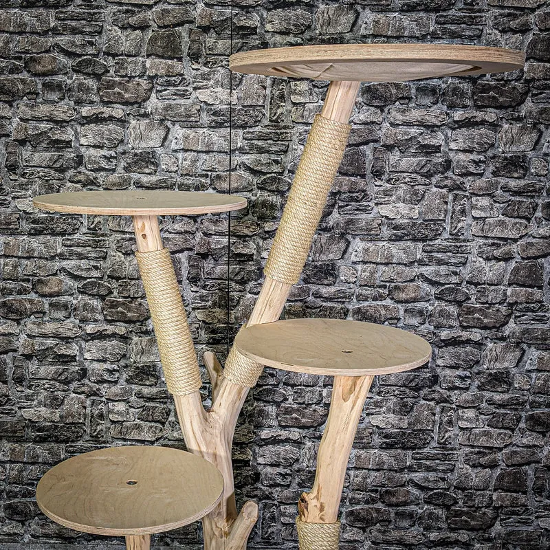 Naturkratzbaum 2895 Kratzbaum Natur Holz Design 145 cm hoch Katzenbaum
