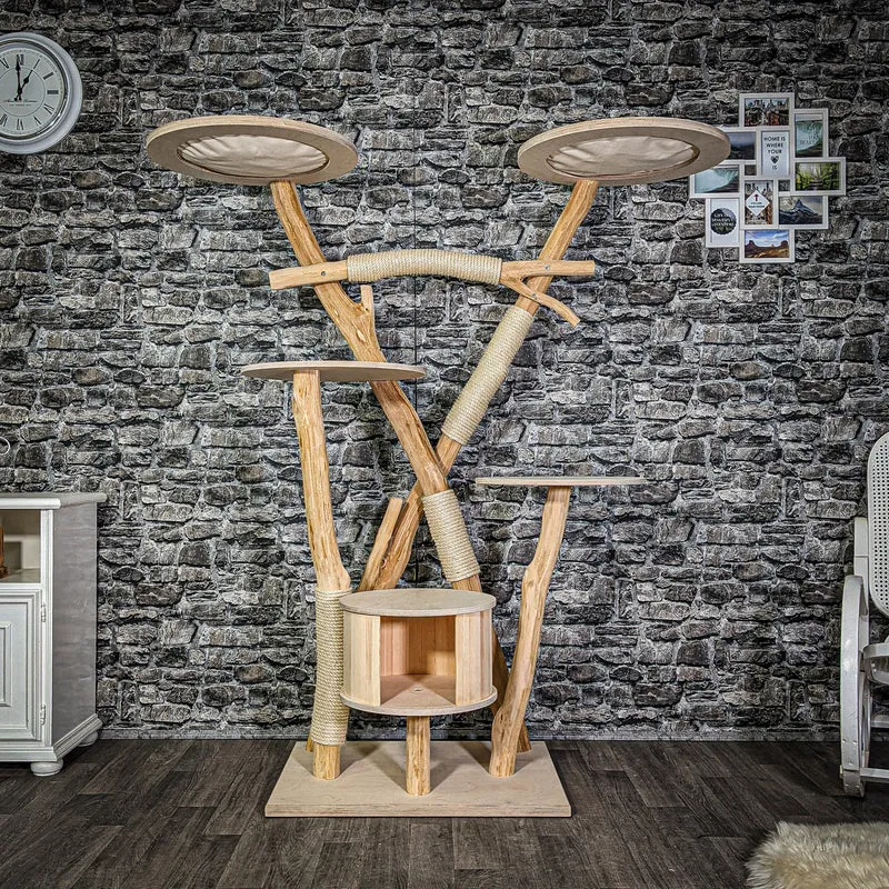Naturkratzbaum 175 cm hoch Kratzbaum Natur Holz Design 2894 Katzenbaum