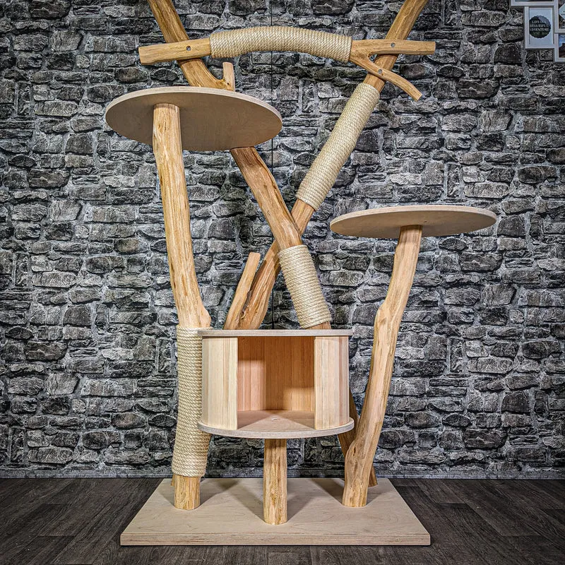 Naturkratzbaum 175 cm hoch Kratzbaum Natur Holz Design 2894 Katzenbaum