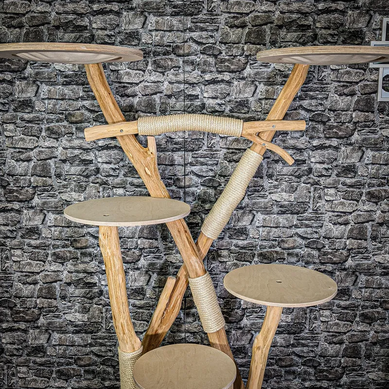 Naturkratzbaum 175 cm hoch Kratzbaum Natur Holz Design 2894 Katzenbaum