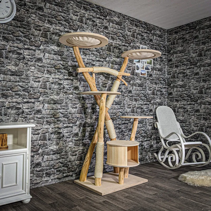 Naturkratzbaum 175 cm hoch Kratzbaum Natur Holz Design 2894 Katzenbaum