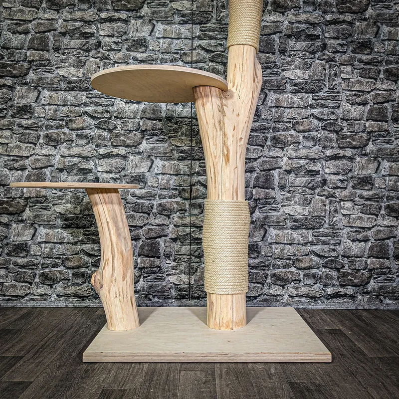 Naturkratzbaum 135 cm hoch Kratzbaum Natur Holz Design 2891 Katzenbaum