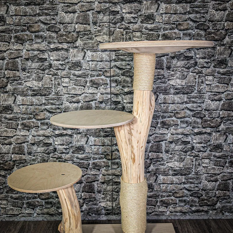 Naturkratzbaum 135 cm hoch Kratzbaum Natur Holz Design 2891 Katzenbaum
