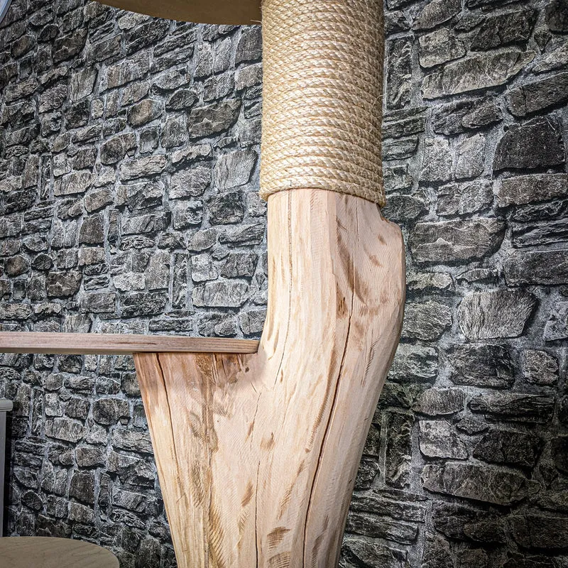 Naturkratzbaum 135 cm hoch Kratzbaum Natur Holz Design 2891 Katzenbaum