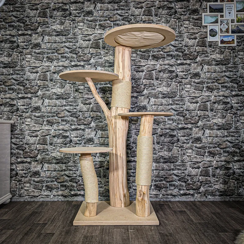 Naturkratzbaum 150 cm hoch Kratzbaum Natur Holz Design 2890 Katzenbaum