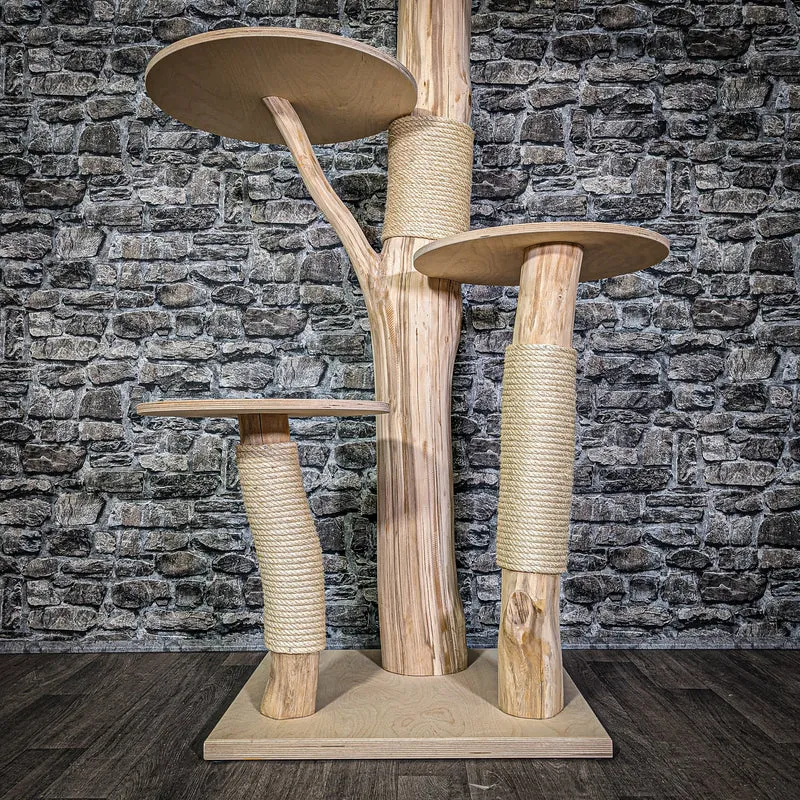Naturkratzbaum 150 cm hoch Kratzbaum Natur Holz Design 2890 Katzenbaum