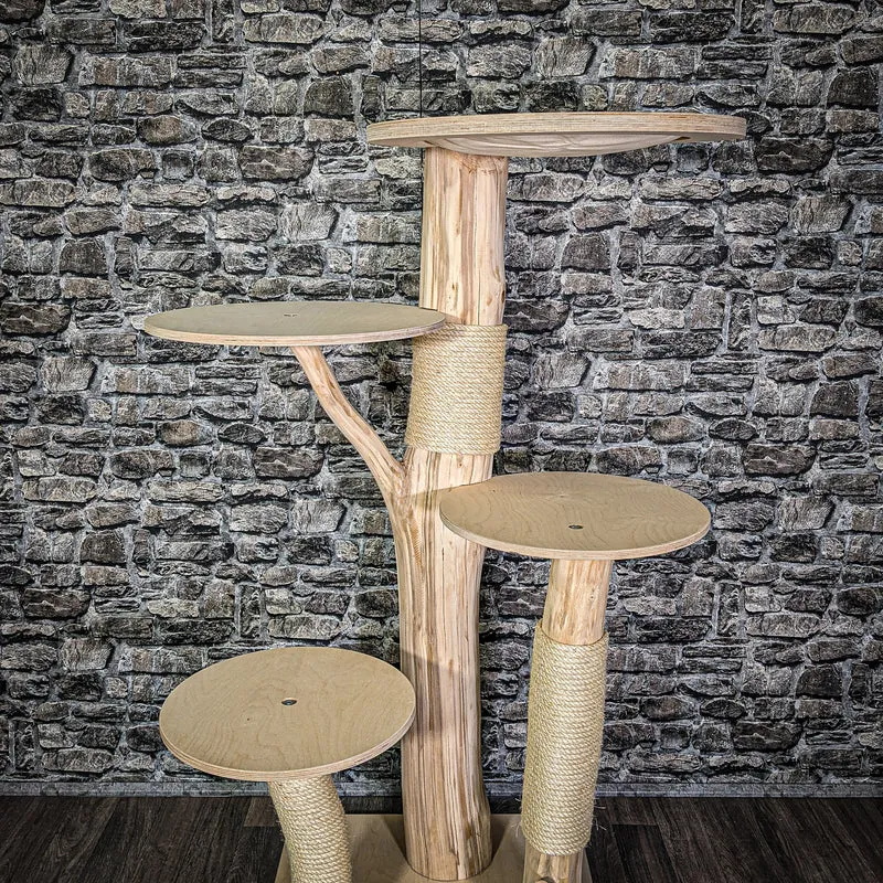 Naturkratzbaum 150 cm hoch Kratzbaum Natur Holz Design 2890 Katzenbaum