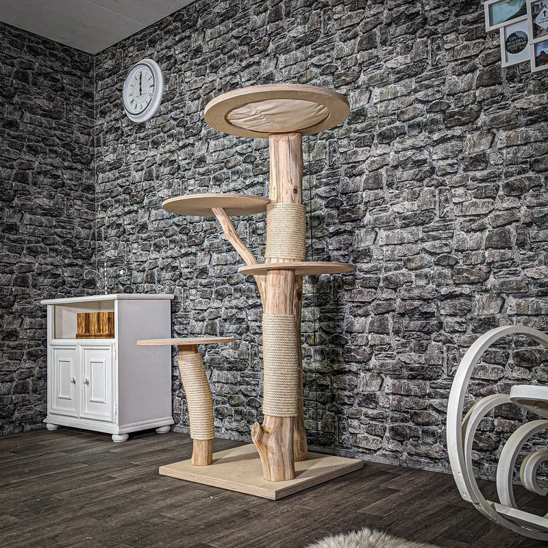 Naturkratzbaum 150 cm hoch Kratzbaum Natur Holz Design 2890 Katzenbaum