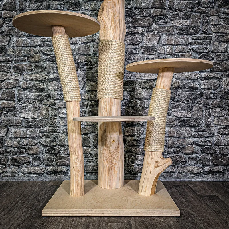 Naturkratzbaum 122 cm hoch Kratzbaum Natur Holz Design 2888 Katzenbaum
