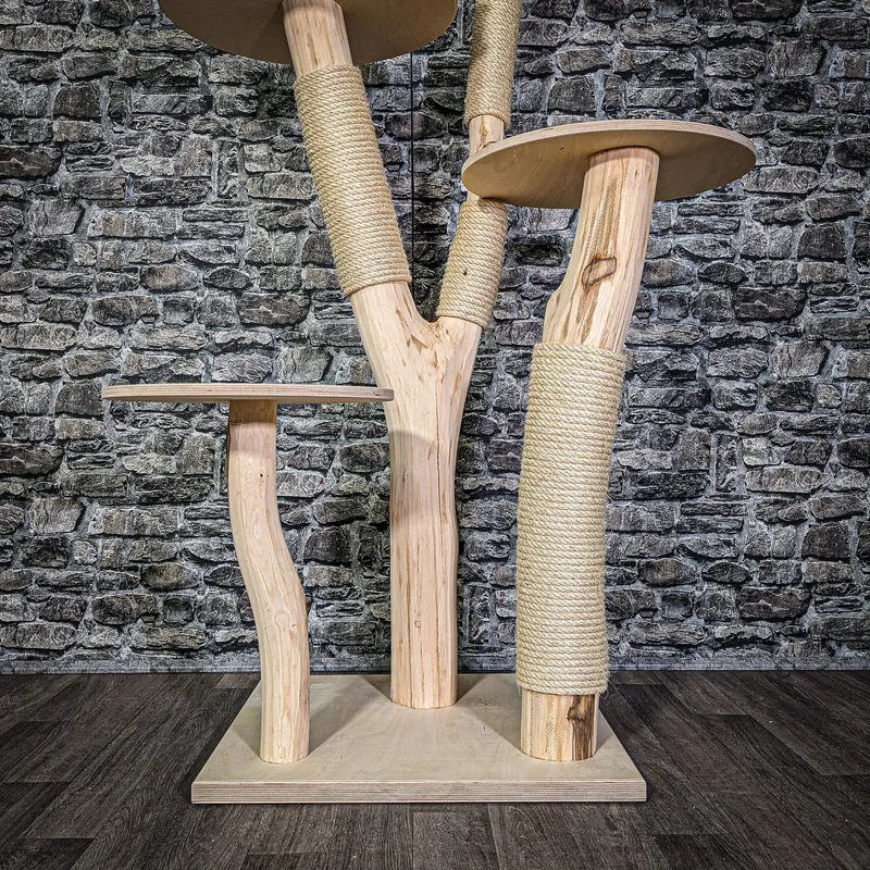 Naturkratzbaum 166 cm hoch Kratzbaum Natur Holz Design 2884 Katzenbaum