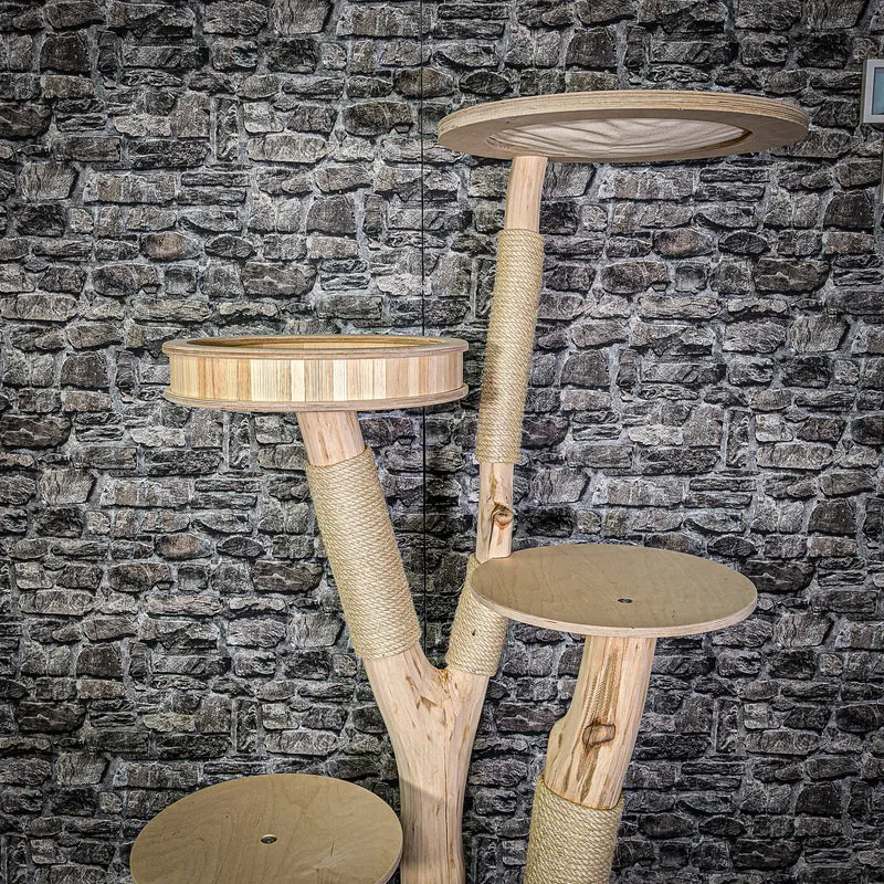 Naturkratzbaum 166 cm hoch Kratzbaum Natur Holz Design 2884 Katzenbaum