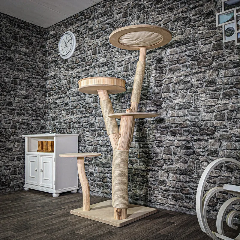 Naturkratzbaum 166 cm hoch Kratzbaum Natur Holz Design 2884 Katzenbaum