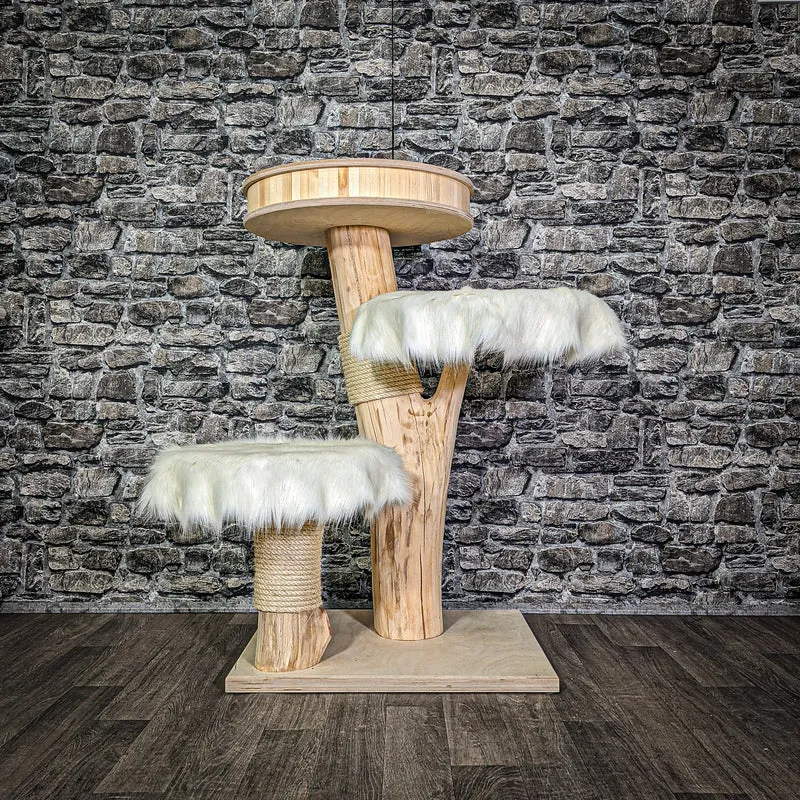 Naturkratzbaum 100 cm hoch Kratzbaum Natur Holz Design 2881 Katzenbaum