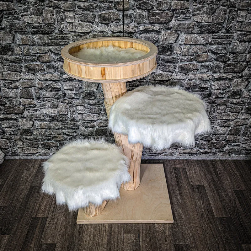 Naturkratzbaum 100 cm hoch Kratzbaum Natur Holz Design 2881 Katzenbaum