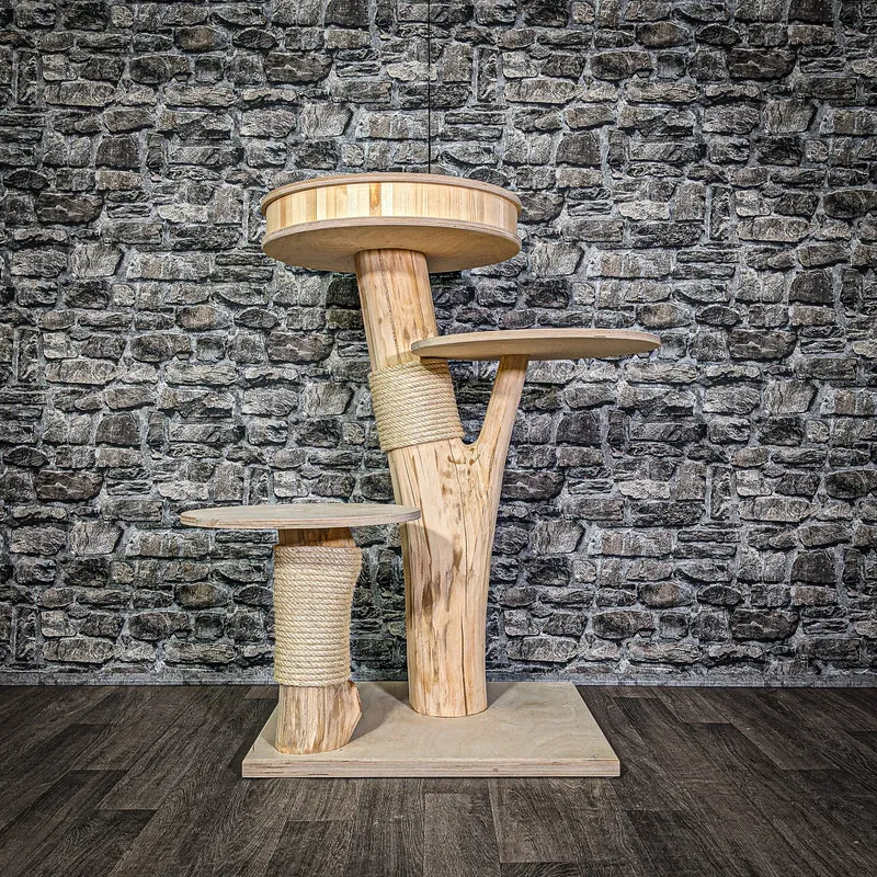 Naturkratzbaum 100 cm hoch Kratzbaum Natur Holz Design 2881 Katzenbaum